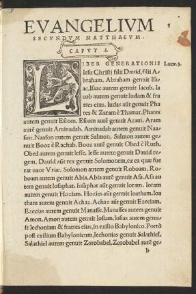 Evangelium Secundum Matthaeum.