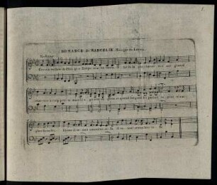 Romance de Marcelin, Musique de Lebrun.