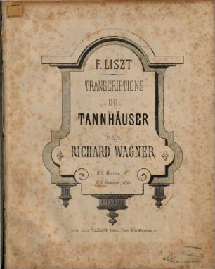Transcriptions du Tannhäuser par Richard Wagner, 2. O mon étoile du soir : Romance de l'opéra Tannhauser. - Pl.Nr. G.F.354. - 7 S.
