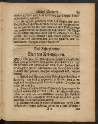 Das Elffte Capittel. Von den Nebenschulen.