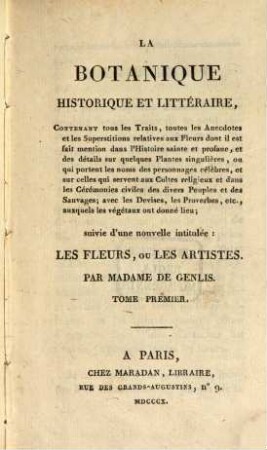 La Botanique historique et litteraire, 1