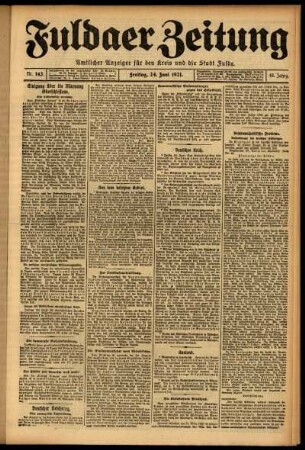 Ausgabe vom Freitag, den 24. Juni 1921.