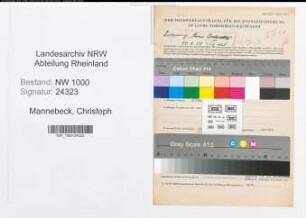 Entnazifizierung Christoph Mannebeck, geb. 03.11.1907 (Eisenhaendler)