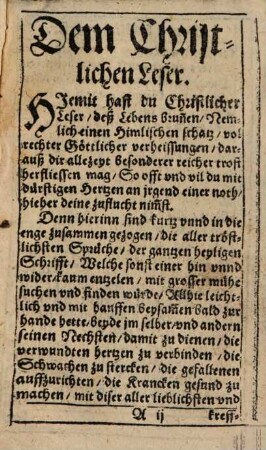 Der Brunnen deß Lebens und Quelle eines rechten warhafftigen Trostes für die angefochtenen betrübten Hertzen
