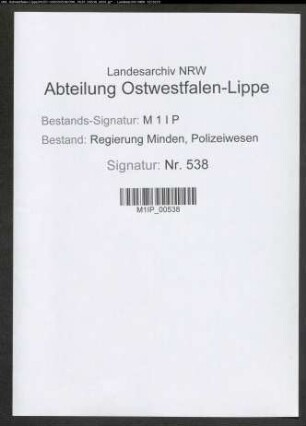 Überwachung von Anarchisten und Kommunisten, Besonderes, Band 1