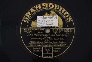 "Die Meistersinger von Nürnberg" : Wahnmonolog: Wahn! Wahn! Überall Wahn!; I. Teil / (Wagner)