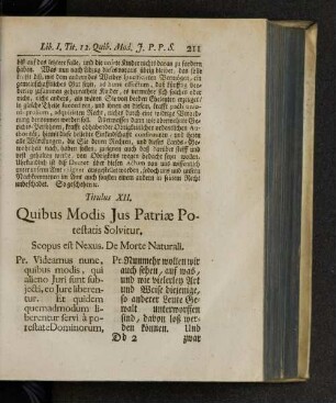 Titulus XII. Quibus modis jus patriae potestatis solvitur.