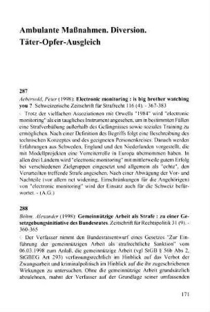 171-180, Ambulante Maßnahmen. Diversion. Täter-Opfer-Ausgleich