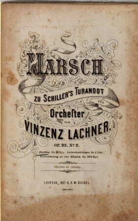 Marsch zu Schiller's Turandot : für Orchester ; op. 33, No. 2