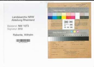 Entnazifizierung Wilhelm Rabente , geb. 07.03.1888 (Lehrer)