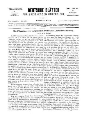 Die Pfingsttage der Allgemeinen Deutschen Lehrerversammlung