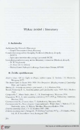 Wykaz źródeł i literatury
