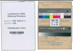 Entnazifizierung Franz Huelsebusch , geb. 16.04.1899 (Ingenieur)