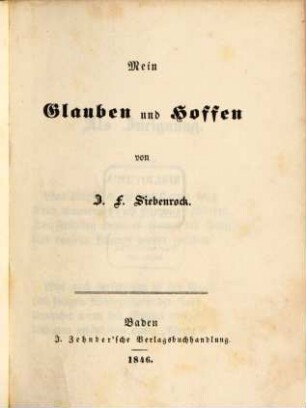 Mein Glauben und Hoffen