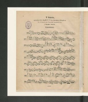 V. Sonate, nach dem Trio Op. 38 No. 2 von Bernh. Romberg für Violoncell mit Pianoforte bearbeitet von F. Gustav Jansen. Violoncell.