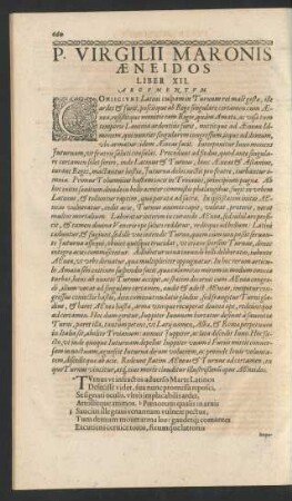 P. Virgilii Maronis Aeneidos Liber XII.