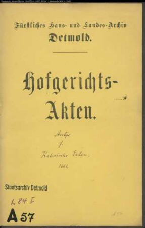 Antze, Conrad (Konrad), (Bade Erben) gegen Kahresche Erben und Jost Wippermann - Schuldforderung