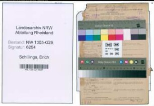 Entnazifizierung Erich Schillings , geb. 11.10.1918 (Reichsbahnassistent)