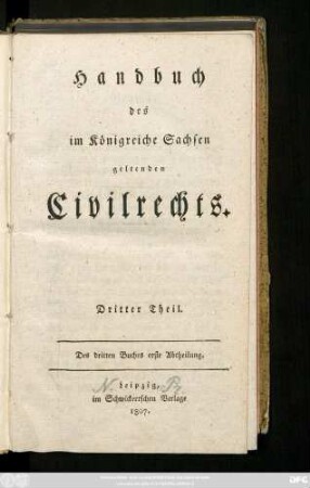 Theil 3: Des dritten Buches erste Abtheilung