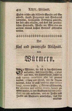 Der fünf und zwantzigste Abschitt. von Würmern
