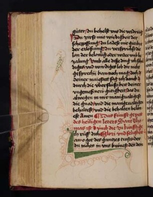 Fleuronnéinitiale, auf dem Ausläufer ein Vogel