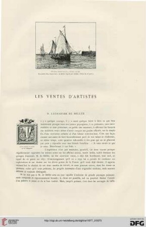 3: Les ventes d'artistes : M. Legoaesbe de Bellée