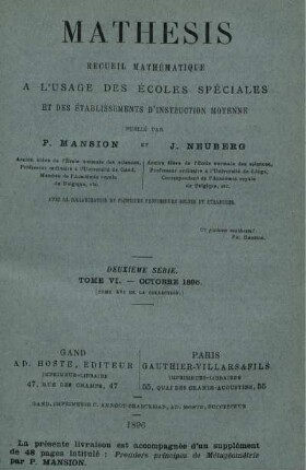 Deuxième. Tome VI. - Octobre 1896.