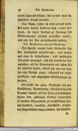 VII. Verschiedene gemachte Vorschläge