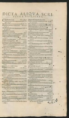 Dicta Aliqua Scripturae Explicata.