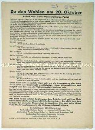 Aufruf der LDPD zur Landtagswahl 1946