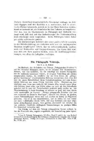 Die Pädagogik Tolstojs