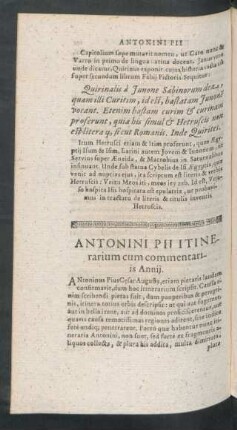Antonini Pii Itinerarium cum commentariis Annii.