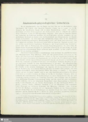 IV. Anatomisch-physiologischer Ueberblick