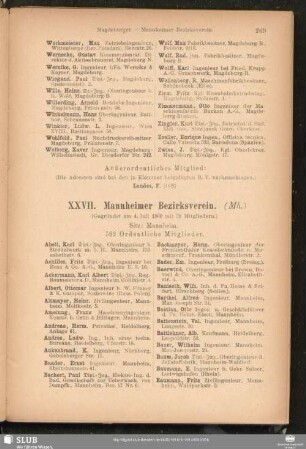 XXVII. Mannheimer Bezirksverein.