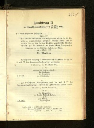 II zur Grundsteuerordnung vom 10. März/29. März 1910.