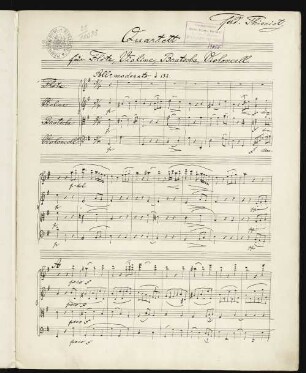 Quartett für Flöte, Violine, Bratsche, Violoncell