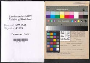 Entnazifizierung Felix Froessler , geb. 12.05.1910 (Inspektor)