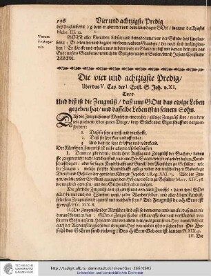 Die vier und achtzigste Predig