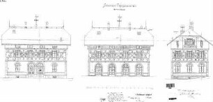 Friesenhofen: Empfangsgebäude Längs- und Giebelansichten