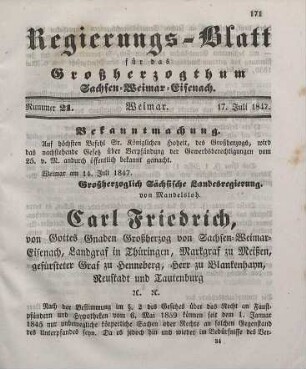 Nr. 21 : 17. Juli 1847