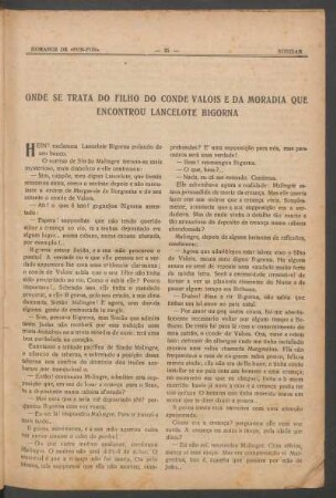 Onde se trata do filho do Conde de Valois e da moradia que encontrou Lancelote Bigorna