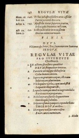 Regulae Vitae Pro Iuventute Christiana.