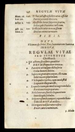 Regulae Vitae Pro Iuventute Christiana.