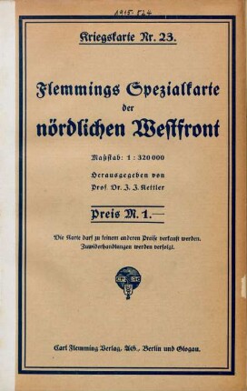 23: Spezialkarte der nördlichen Westfront