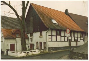 Fachwerkhaus, Am Heidenbach 14. Detmold. Heidenoldendorf. Papierabzug