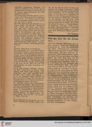 Aus der Zeit für die Zeiten