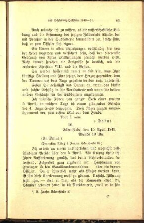 16. Eckernförde, den 15. April 1849, Abends 10 Uhr.