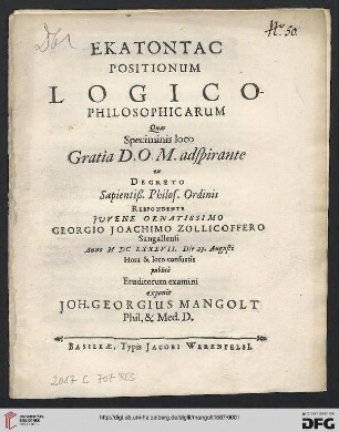Hekatontas Positionum Logico-Philosophicarum