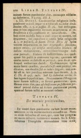 Titulus IV. De mutuis petitionibus.