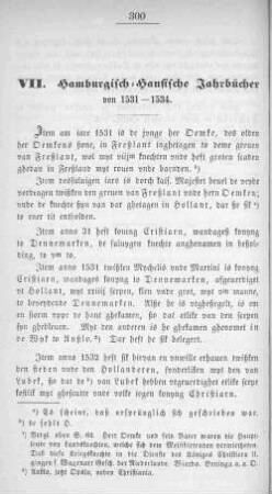 VII. Hamburgisch-hansische Jahrbücher von 1531-1534.